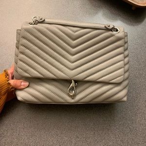 Rebecca Minkoff Light Gray Edie Flap Shoulder bag